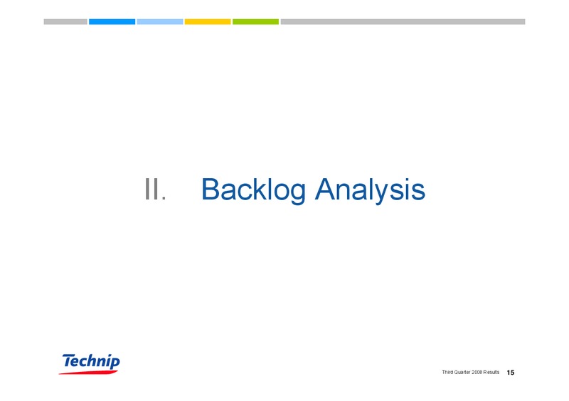 Q3 2008 RESULTS – Technip – slide 15
