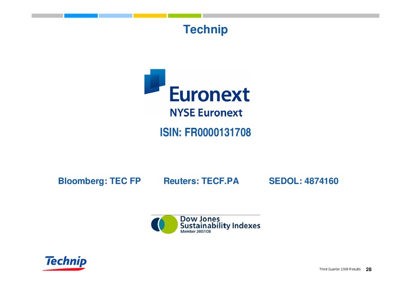 Q3 2008 RESULTS – Technip – slide 27