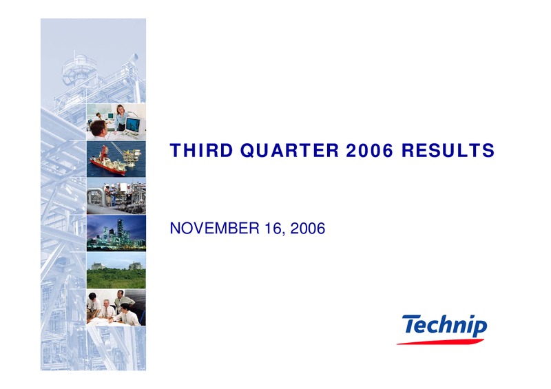 Q3 2006 RESULTS – Technip – slide 1