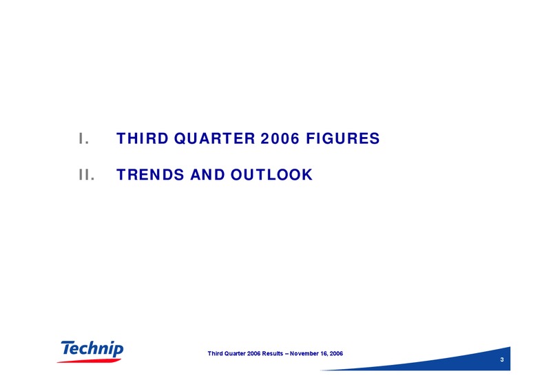 Q3 2006 RESULTS – Technip – slide 3