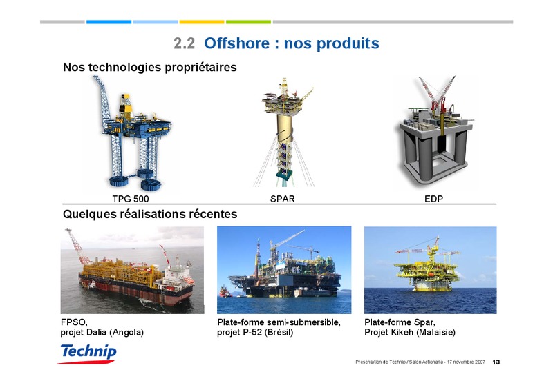 NOVEMBER 2007 CORPORATE PRESENTATION – Technip – slide 13