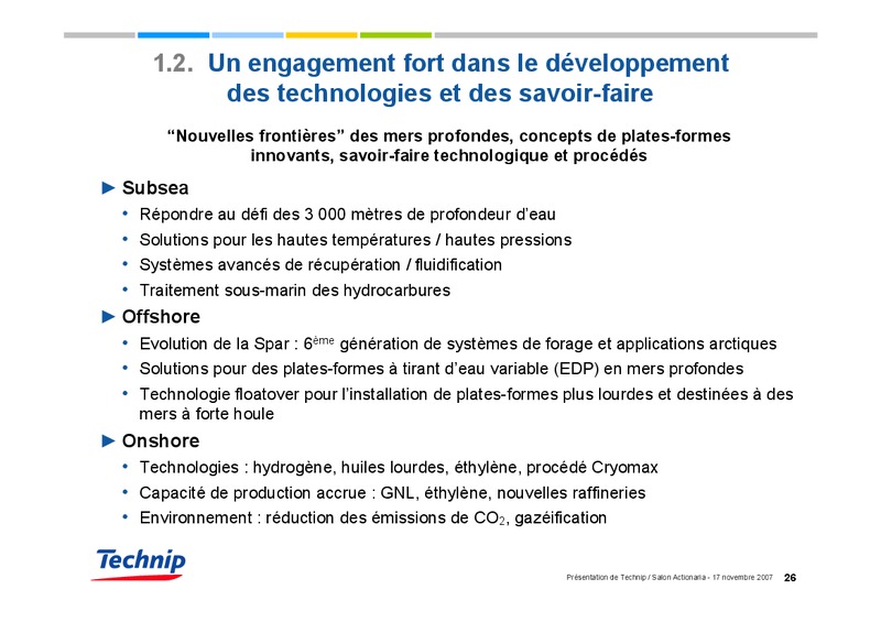 NOVEMBER 2007 CORPORATE PRESENTATION – Technip – slide 26