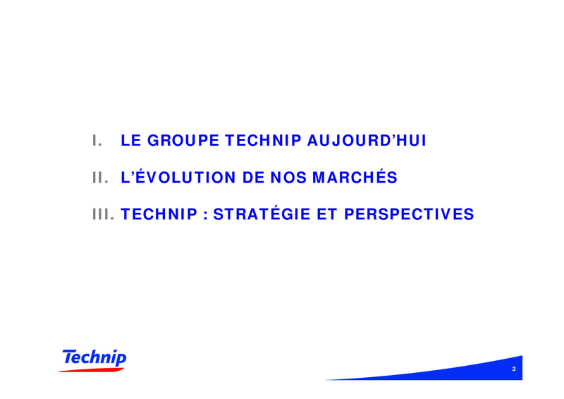 NOVEMBER 2006 CORPORATE PRESENTATION – Technip – slide 3