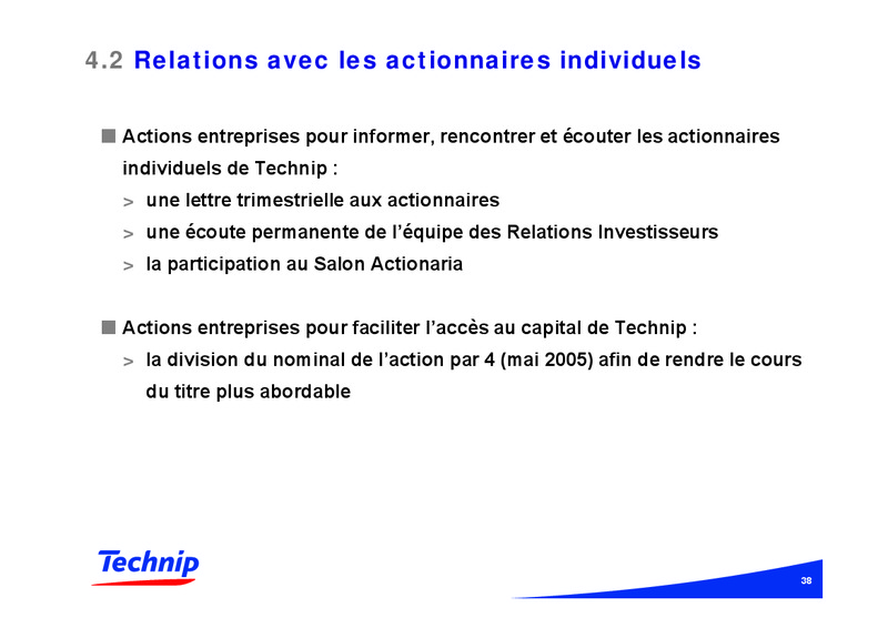 NOVEMBER 2006 CORPORATE PRESENTATION – Technip – slide 38