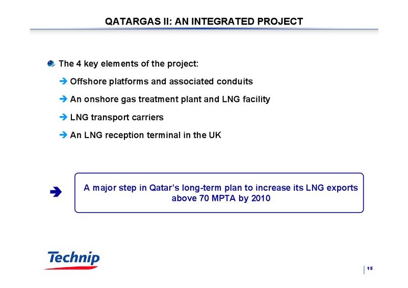 DECEMBER 2004 CORPORATE PRESENTATION – Technip – slide 15