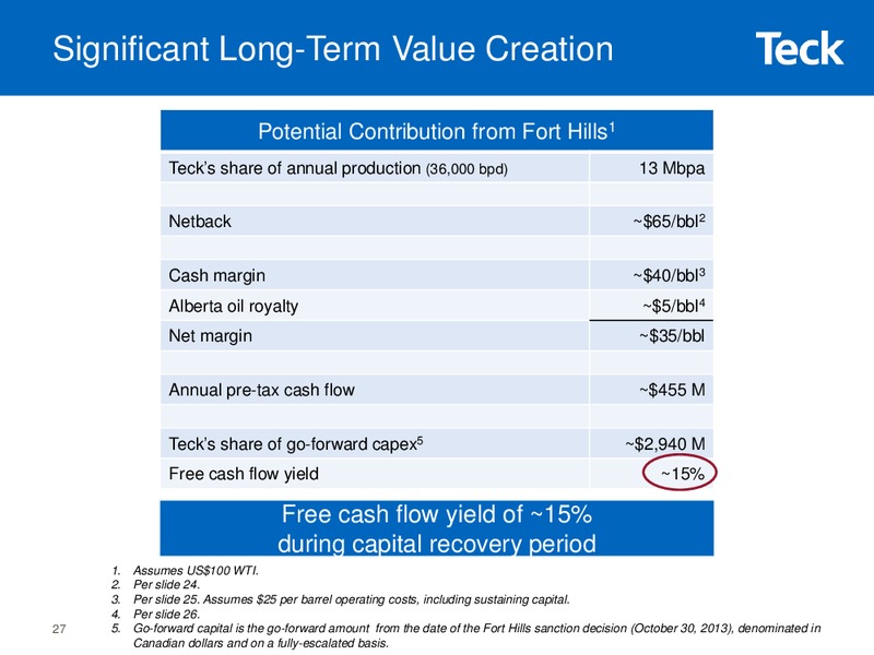 Investor Presentation – Teck Resources Limited – slide 26