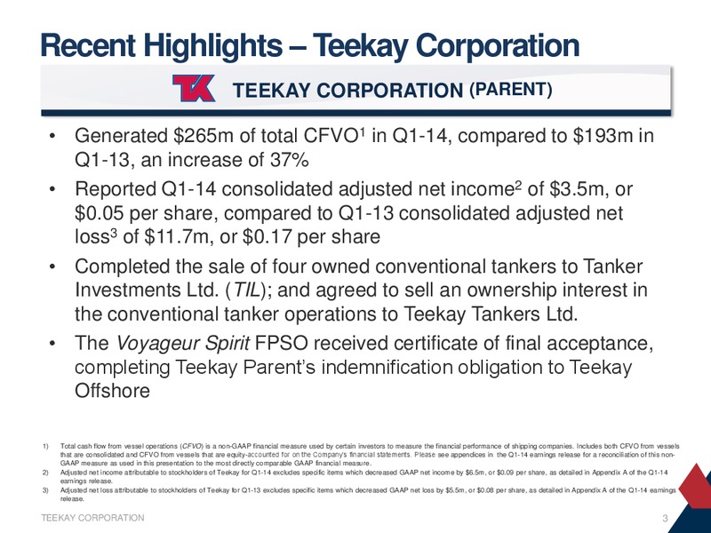 First Quarter 2014 Earnings Presentation – Teekay Offshore Partners Lp – slide 2