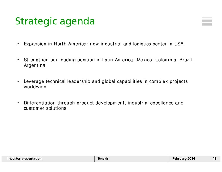 INVESTOR PRESENTATION – Tenaris Sa – slide 17