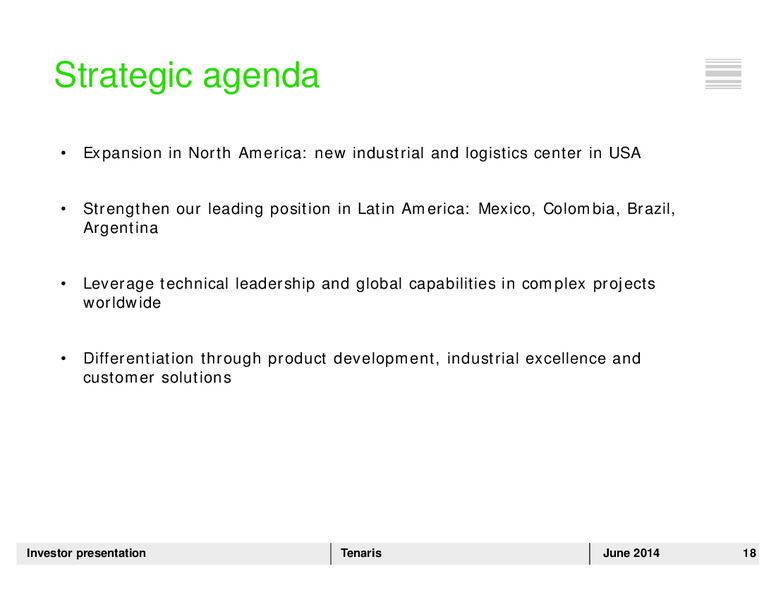 INVESTOR PRESENTATION – Tenaris Sa – slide 17