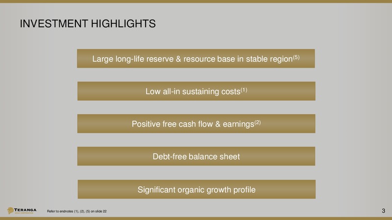 Europe Investor Presentation – Teranga Gold Corporation – slide 2