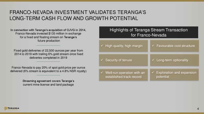 Europe Investor Presentation – Teranga Gold Corporation – slide 3