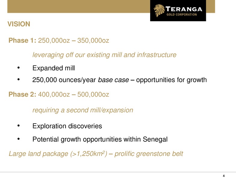 BANK OF AMERICA MERRILL LYNCH CANADA MINING CONFERENCE – Teranga Gold Corporation – slide 3