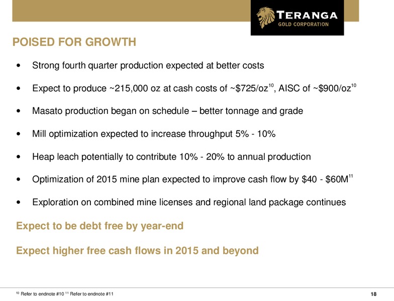 INVESTOR PRESENTATION – Teranga Gold Corporation – slide 17