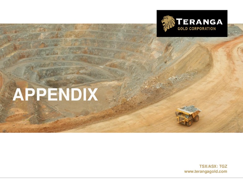 INVESTOR PRESENTATION – Teranga Gold Corporation – slide 19