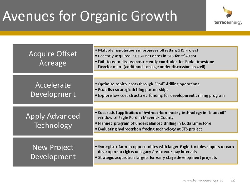 CORPORATE OVERVIEW – Terrace Energy Corp. – slide 21
