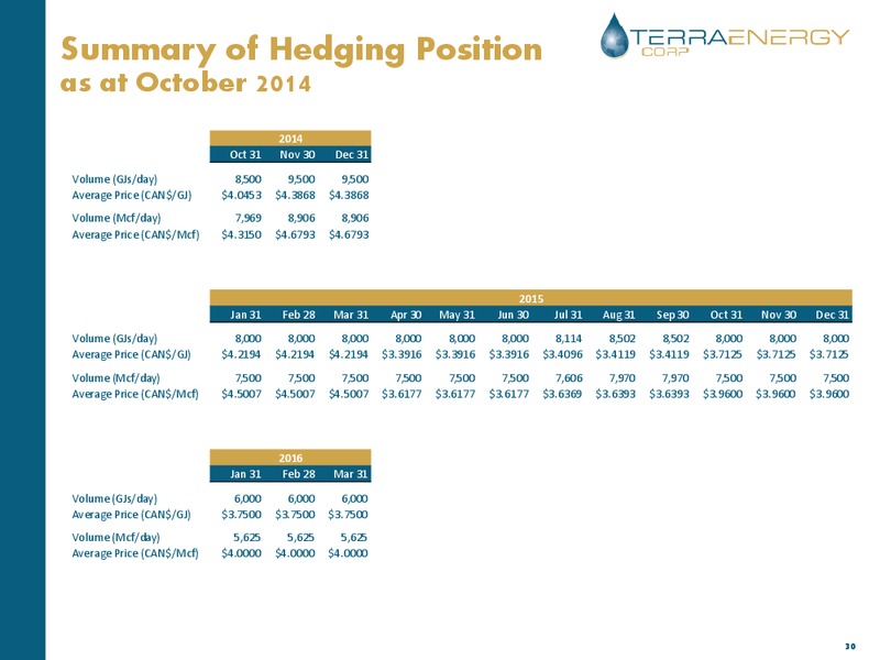 Investor Presentation – Terra Energy Corp. – slide 29