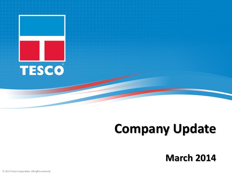 COMPANY UPDATE – Tesco Corporation – slide 1