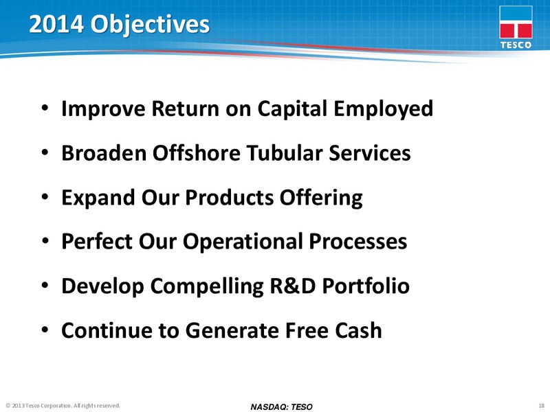 COMPANY UPDATE – Tesco Corporation – slide 17