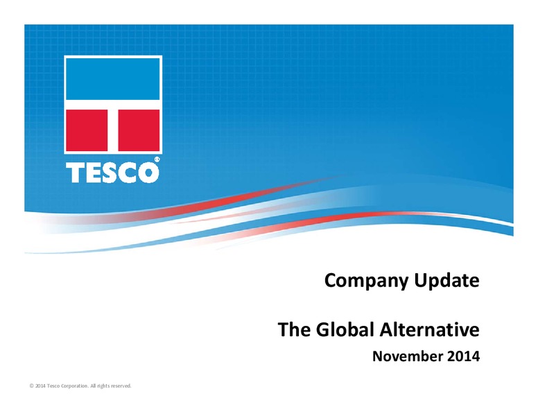 Company Update – Tesco Corporation – slide 1