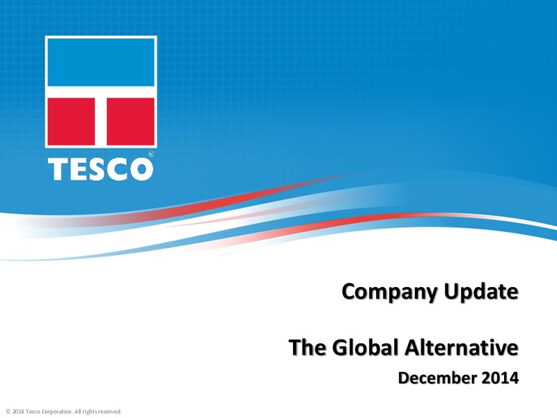 Company Update – Tesco Corporation – slide 1