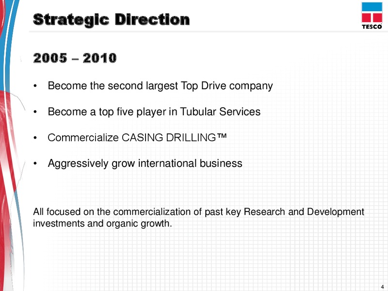 CAPITAL ONE SOUTHCOAST 6TH ANNUAL ENERGY – Tesco Corporation – slide 3