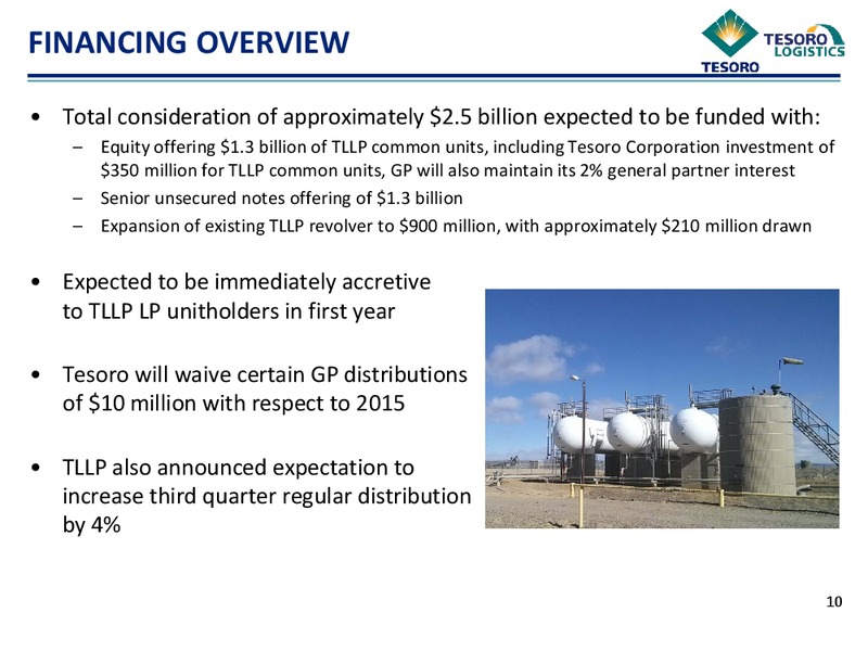 TLLP ACQUIRES QEP FIELD SERVICES ASSETS – Tesoro Logistics Lp – slide 9