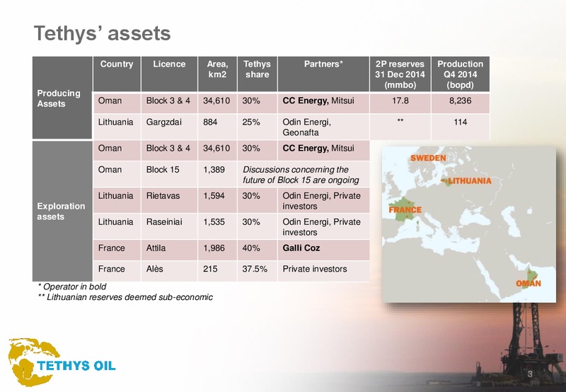 Q4 2014 – Tethys Oil – slide 3