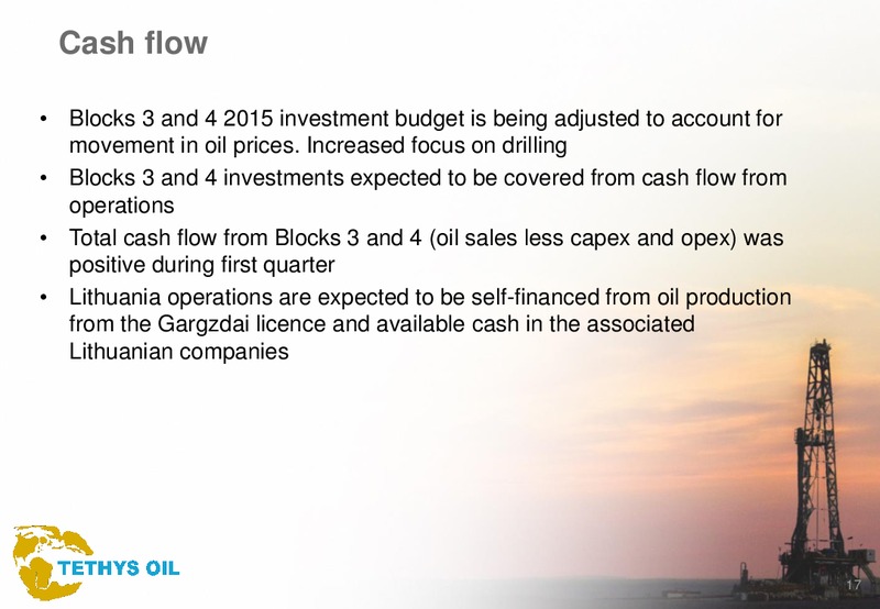 Q1 2015 – Tethys Oil – slide 17