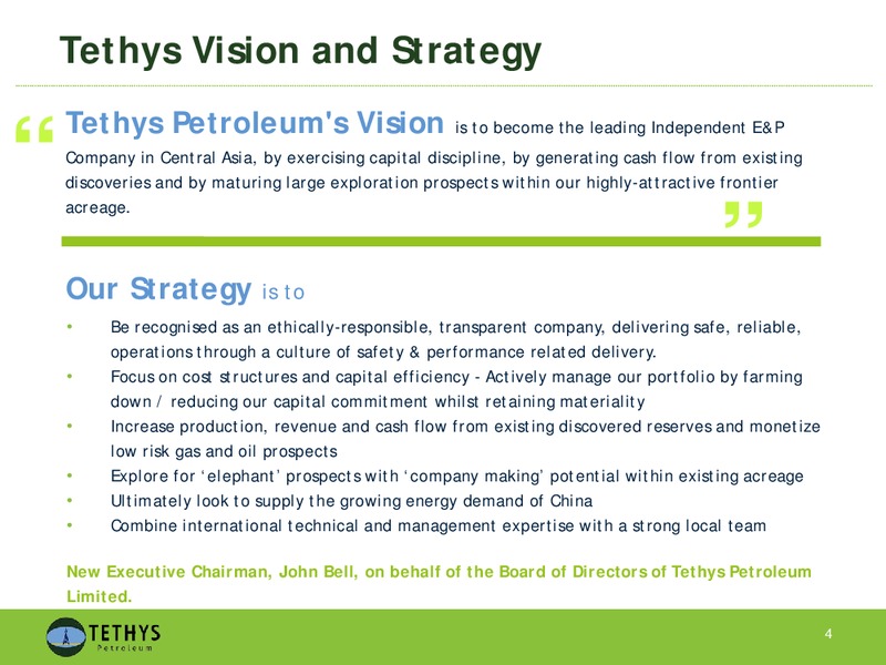 MARCH 2015 CORPORATE PRESENTATION – Tethys Petroleum Ltd. – slide 4