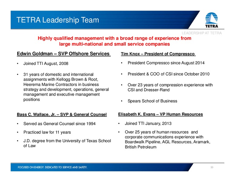 INVESTOR PRESENTATION – Tetra Technologies Inc. – slide 32