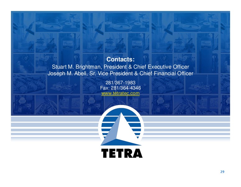 32ND ANNUAL INSTITUTIONAL INVESTORS CONFERENCE – Tetra Technologies Inc. – slide 29