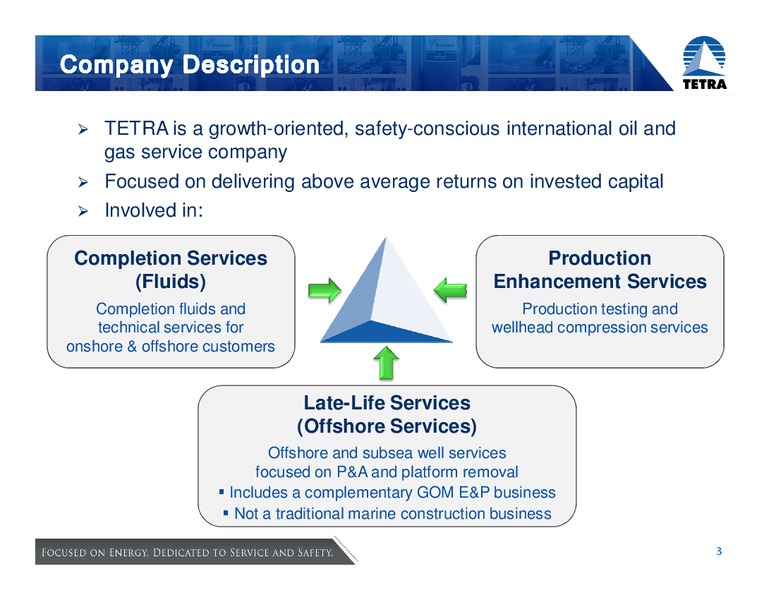 HOWARD WEIL 39TH ANNUAL ENERGY CONFERENCE – Tetra Technologies Inc. – slide 3