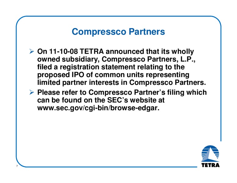 MAY 2009 INVESTOR PRESENTATION – Tetra Technologies Inc. – slide 6