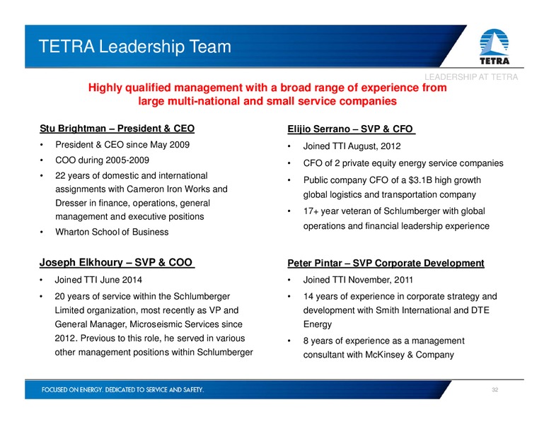 Investor Presentation – Tetra Technologies Inc. – slide 31