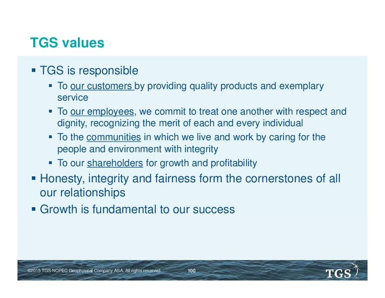Capital Markets Day – TGS – slide 99