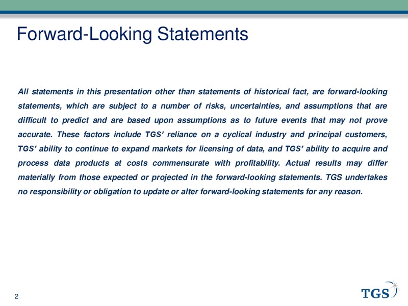 THE NORWEGIAN SOCIETY OF FINANCIAL ANALYSTS – TGS – slide 2
