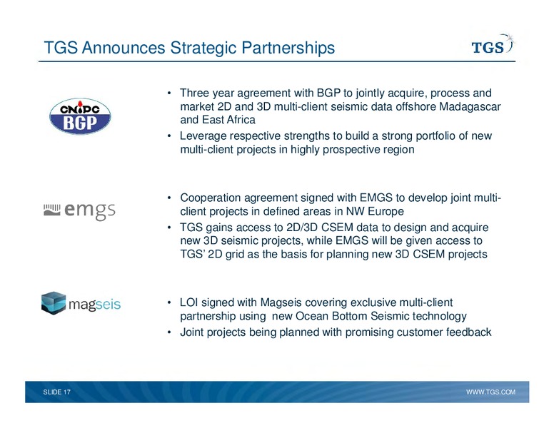 Capital Markets Day – TGS – slide 17