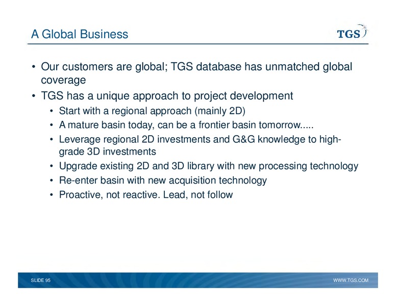 Capital Markets Day – TGS – slide 95