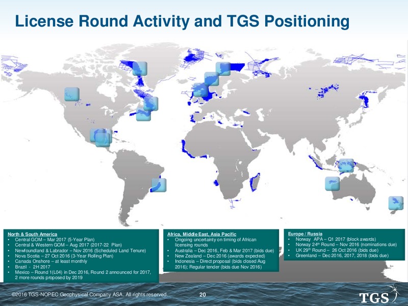 December 2016 Corporate Presentation – TGS – slide 20