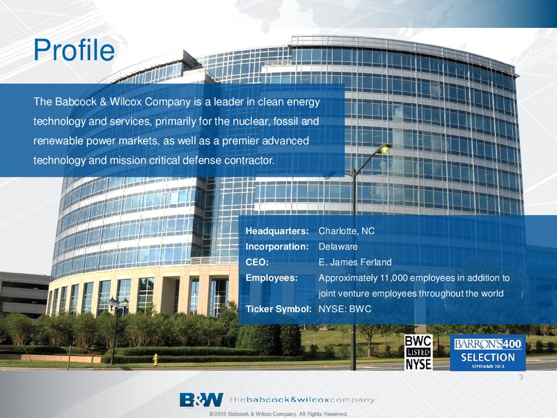 COMPANY OVERVIEW – The Babcock & Wilcox Company – slide 2