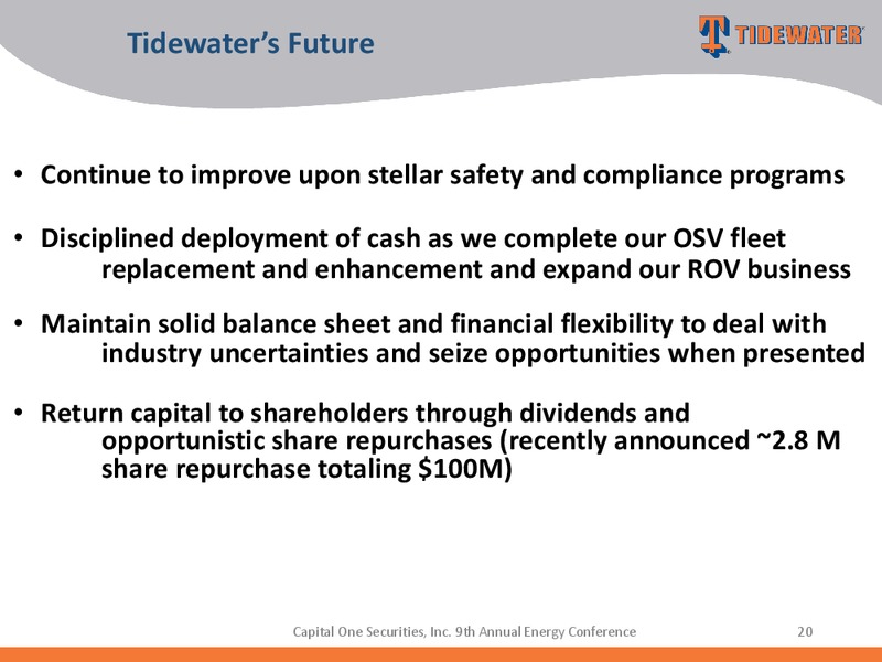 Capital One Securities Inc 9th Annual Energy Conference – Tidewater Inc. – slide 19