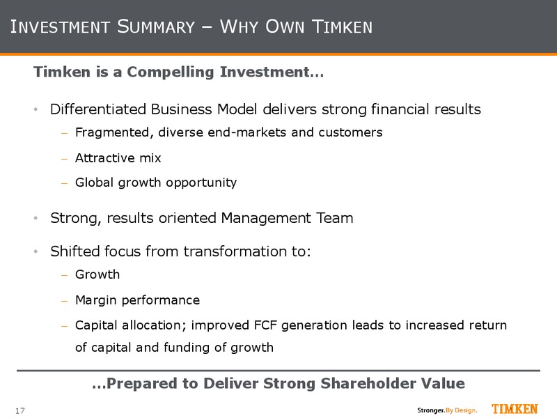 Bank of America Merrill Lynch Investor Conference – Timken Steel Material Services – slide 16
