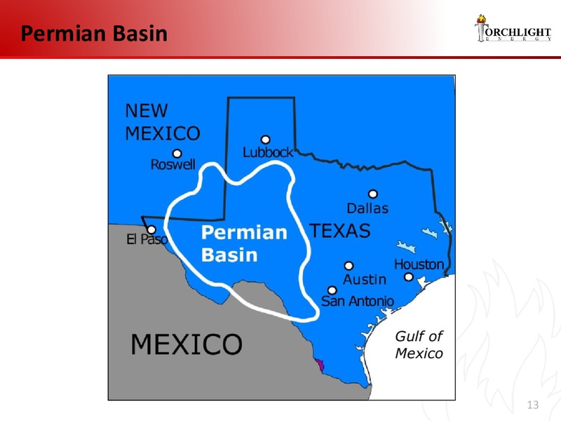 INVESTOR PRESENTAION – Torchlight Energy Resources, Inc. – slide 12