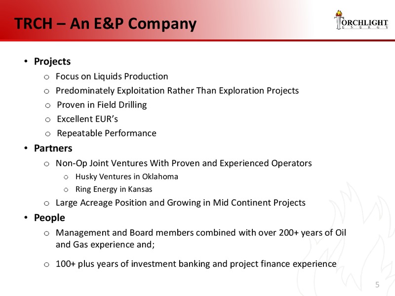 Investor Presentation – Torchlight Energy Resources, Inc. – slide 4
