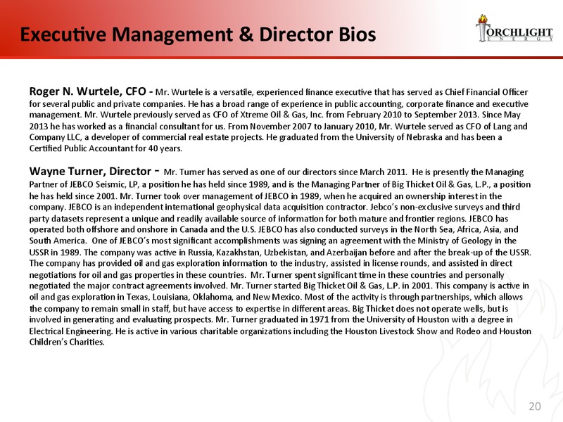 Investor Presentation – Torchlight Energy Resources, Inc. – slide 19