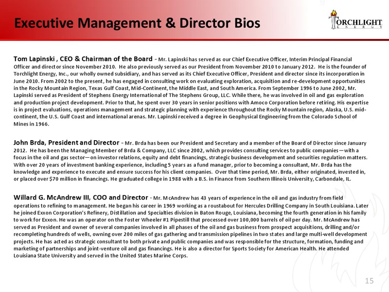 Investor Presentation – Torchlight Energy Resources, Inc. – slide 14