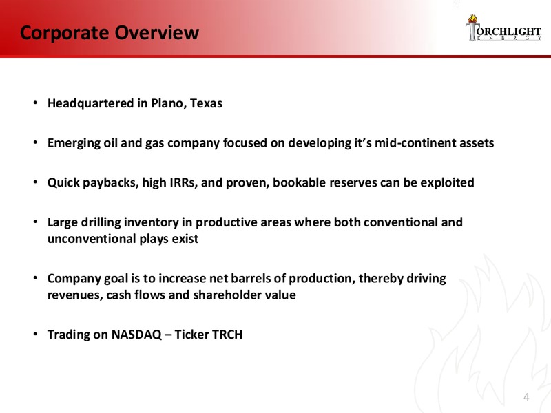 Investor Presentation – Torchlight Energy Resources, Inc. – slide 3