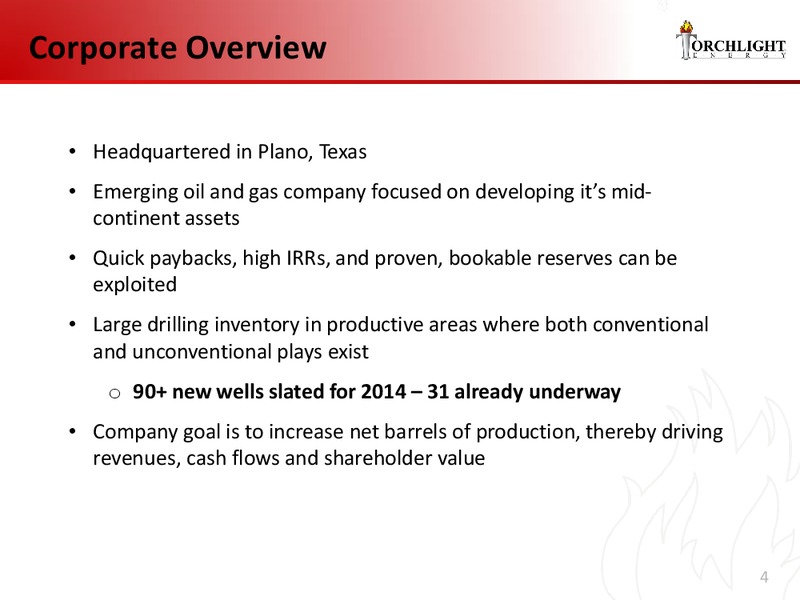 Investor Presentation – Torchlight Energy Resources, Inc. – slide 3