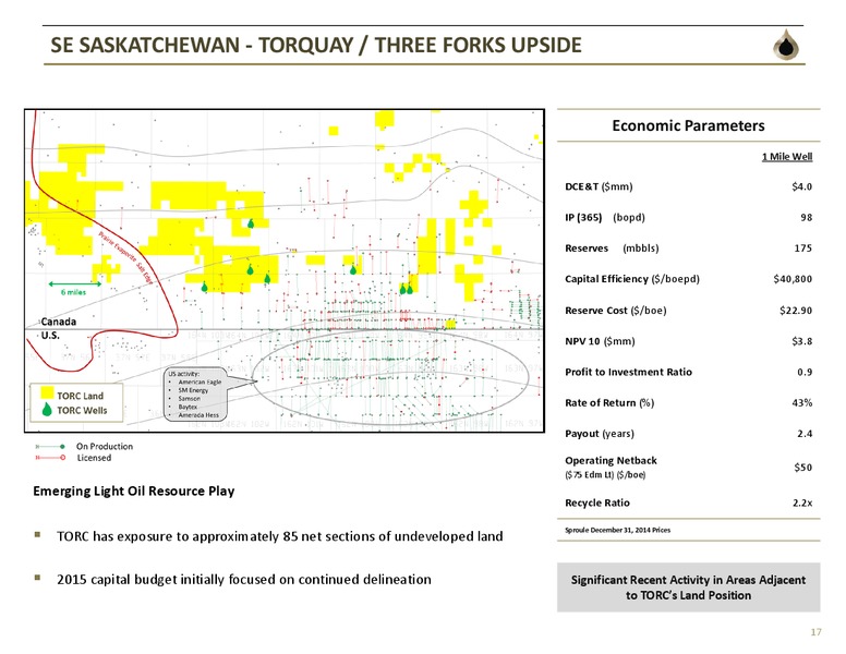 CORPORATE PRESENTATION – TORC Oil & Gas Ltd. – slide 15