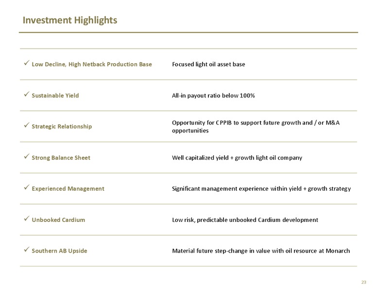 INVESTOR PRESENTATION – TORC Oil & Gas Ltd. – slide 26